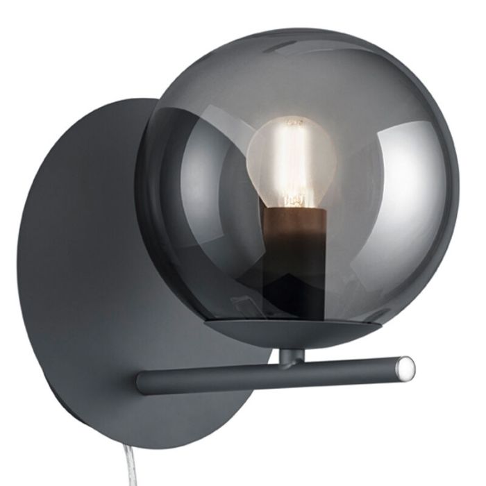 Antraciete wandlamp modern, Silkis, met schakelaar