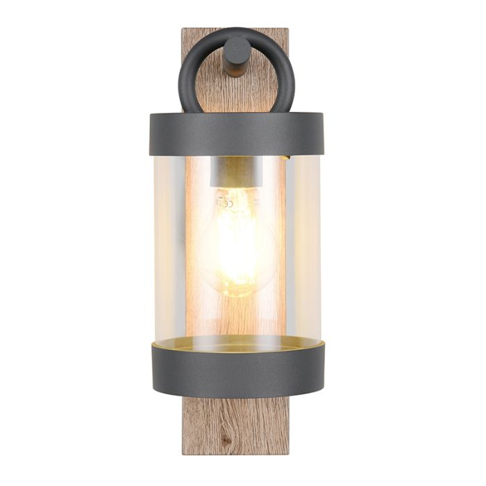 Grijze buiten wandlamp met schemersensor modern, Sambesi, IP44