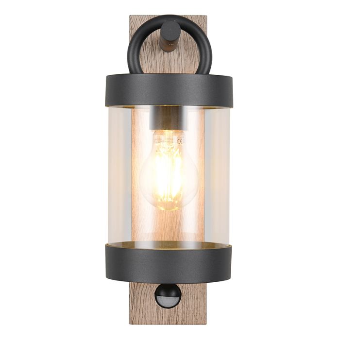Grijze buiten wandlamp met bewegingssensor modern, Sambesi, IP44
