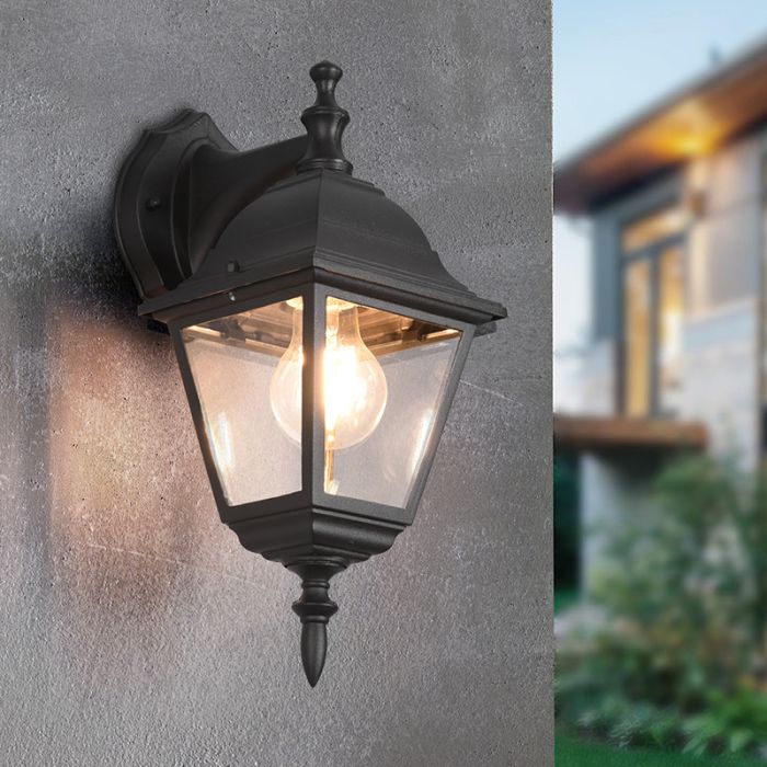 Zwarte buitenlamp klassiek, Lavina, IP44