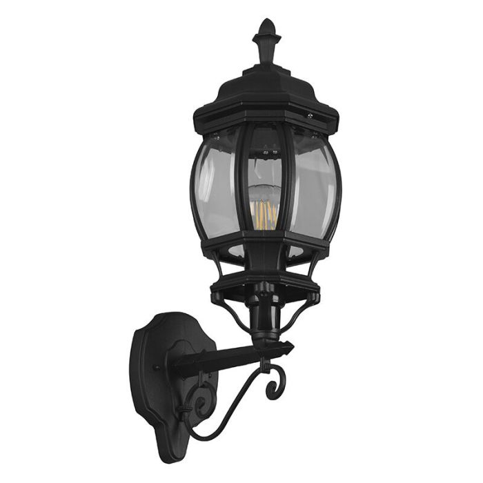 Zwarte buitenlamp klassiek, Evander, IP23