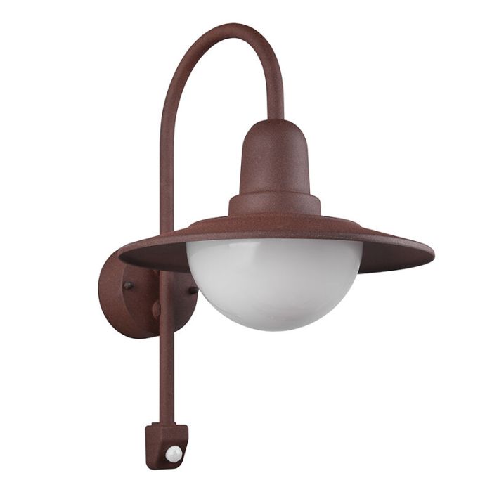 Moderne buiten wandlamp Semmy, Roestkleurig, met bewegingssensor