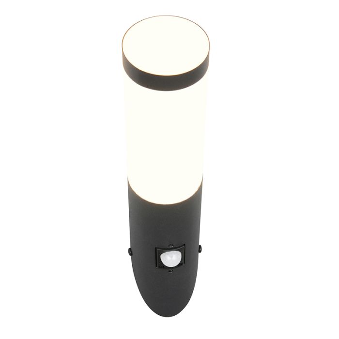 Zwarte buiten wandlamp met bewegingssensor modern, Rieuwert, IP44