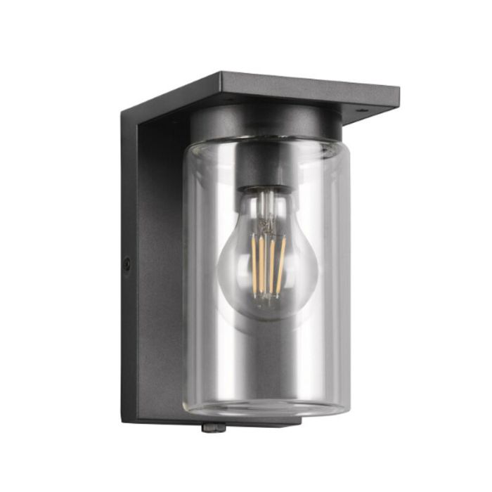 Zwarte buiten wandlamp met schemersensor modern, Yves, IP44