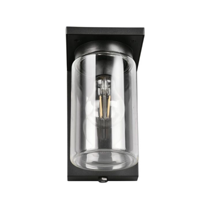 Zwarte buiten wandlamp met schemersensor modern, Yves, IP44