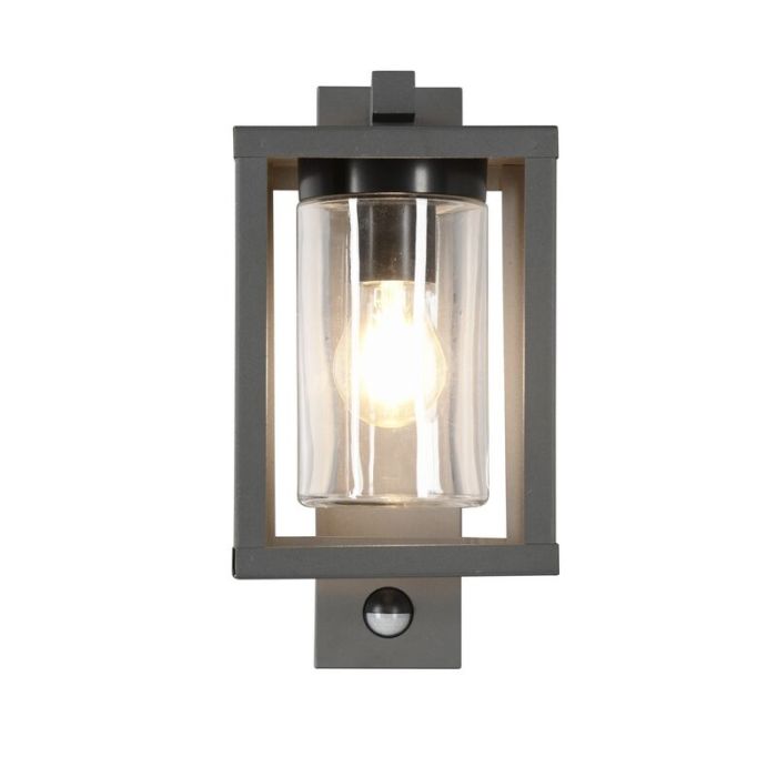 Antraciete buitenlamp met bewegingssensor Reini, aluminium, modern, IP44
