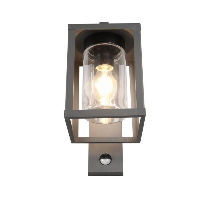 Antraciete buitenlamp met bewegingssensor Reini, aluminium, modern, IP44