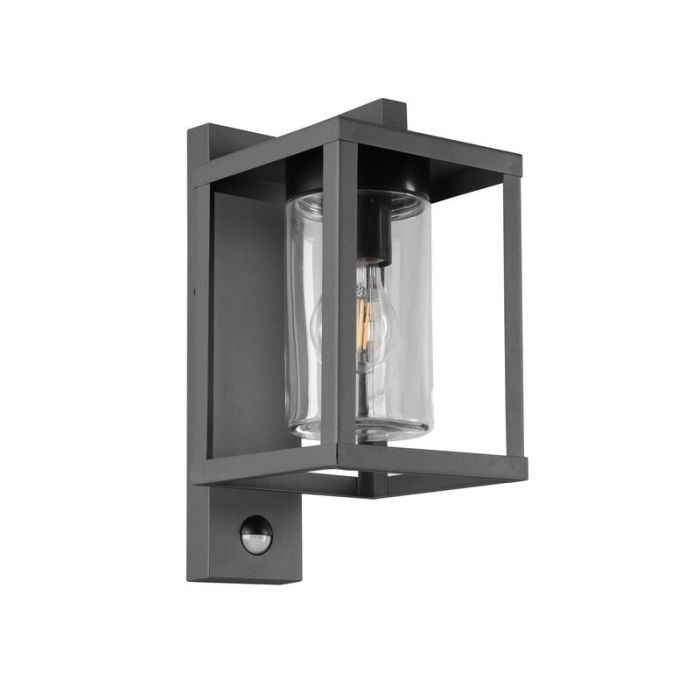 Antraciete buitenlamp met bewegingssensor Reini, aluminium, modern, IP44
