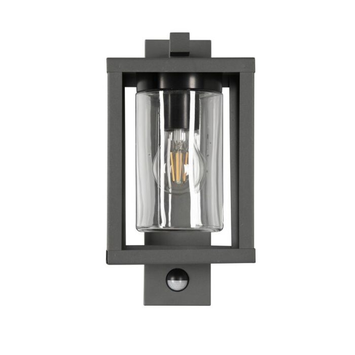 Antraciete buitenlamp met bewegingssensor Reini, aluminium, modern, IP44