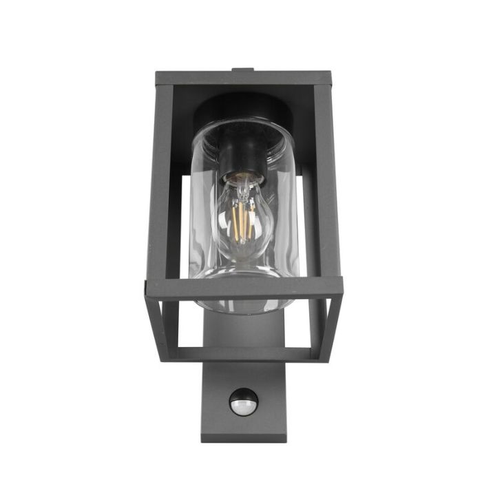 Antraciete buitenlamp met bewegingssensor Reini, aluminium, modern, IP44