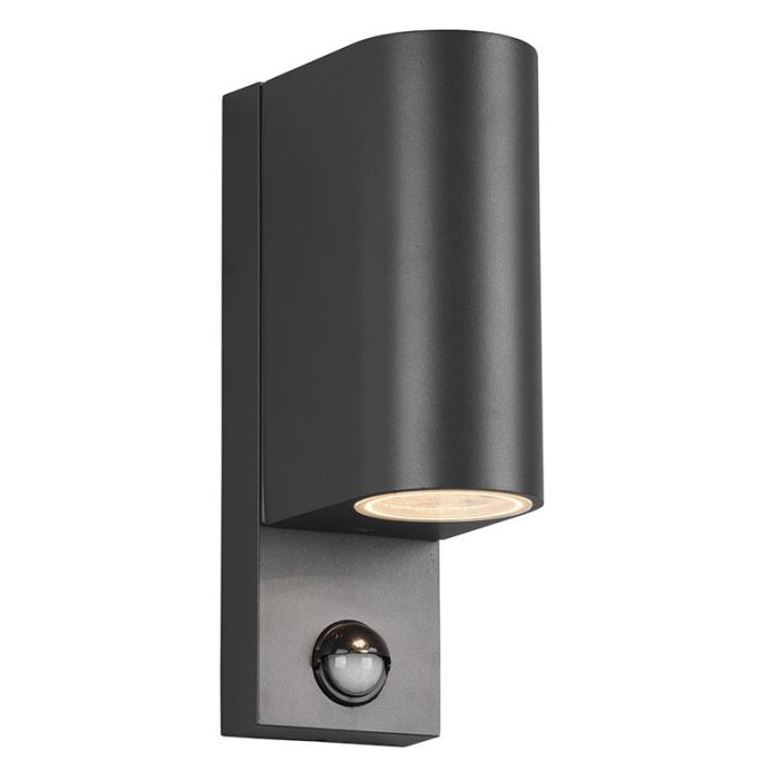 Antraciete buitenlamp met bewegingssensor Laurien, aluminium, modern, IP44