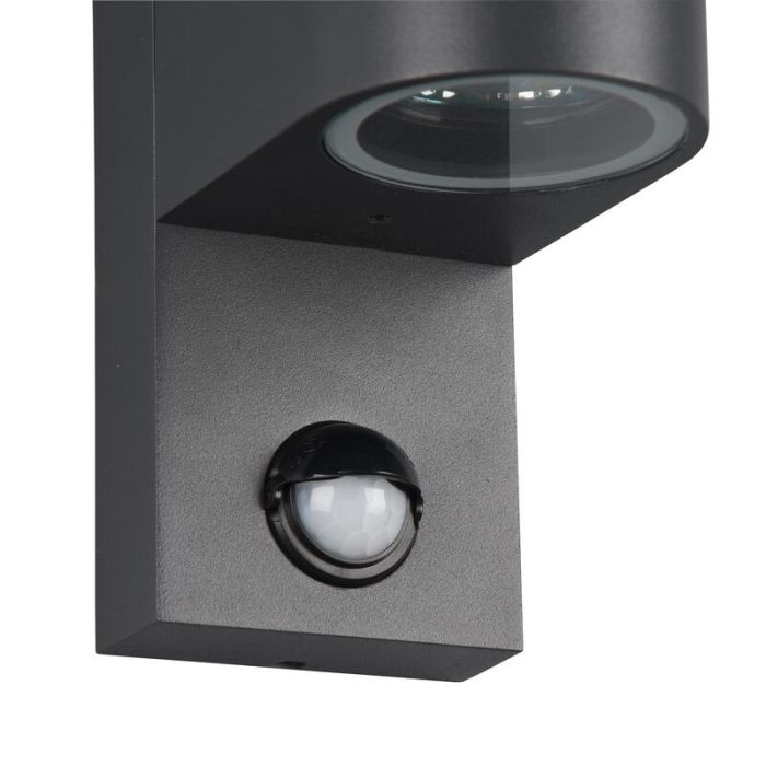Antraciete buitenlamp met bewegingssensor Laurien, aluminium, modern, IP44