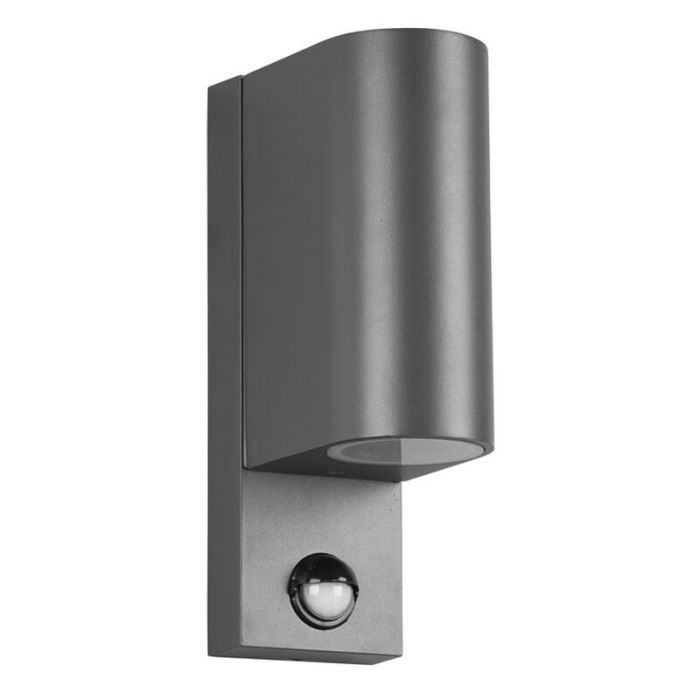 Antraciete buitenlamp met bewegingssensor Laurien, aluminium, modern, IP44
