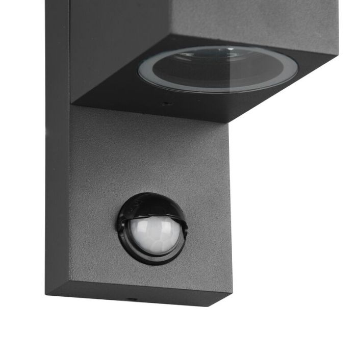 Antraciete buitenlamp met bewegingssensor Laurien, aluminium, modern, IP44