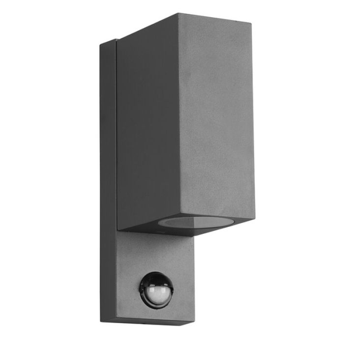 Antraciete buitenlamp met bewegingssensor Laurien, aluminium, modern, IP44