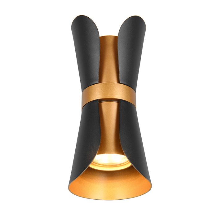 Zwarte wandlamp design, Suad, met schakelaar