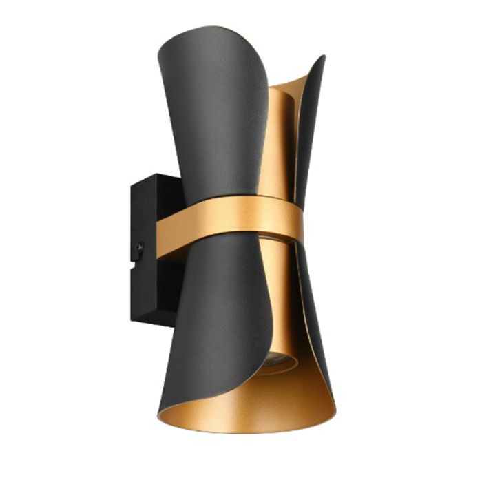 Zwarte wandlamp design, Suad, met schakelaar