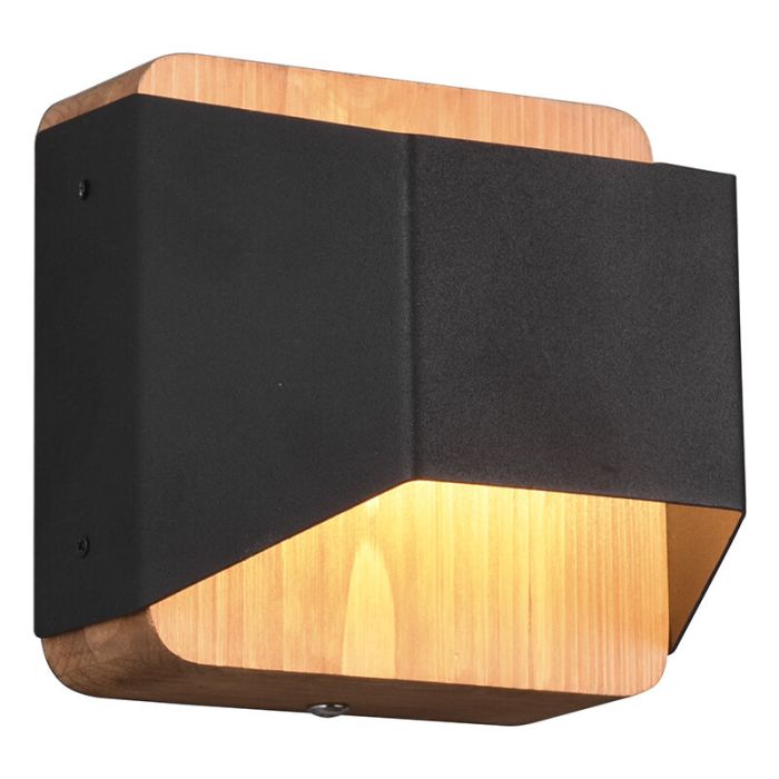 Moderne up down wandlamp Navajo, zwart, metaal, geïntegreerde LED