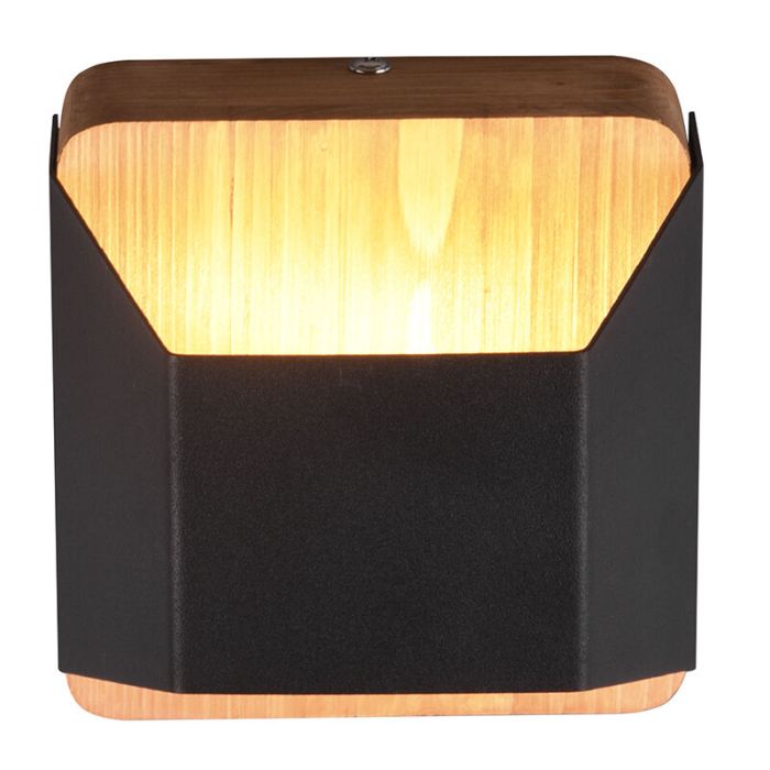 Moderne up down wandlamp Navajo, zwart, metaal, geïntegreerde LED