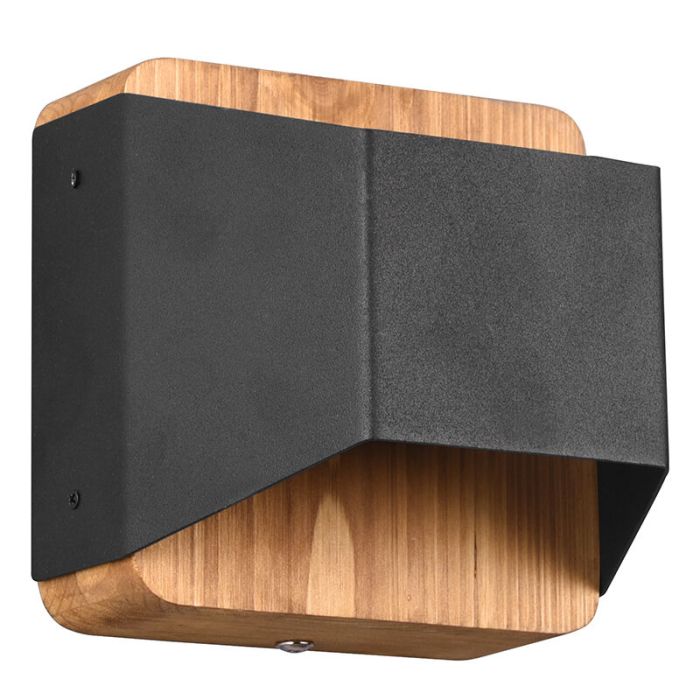 Moderne up down wandlamp Navajo, zwart, metaal, geïntegreerde LED