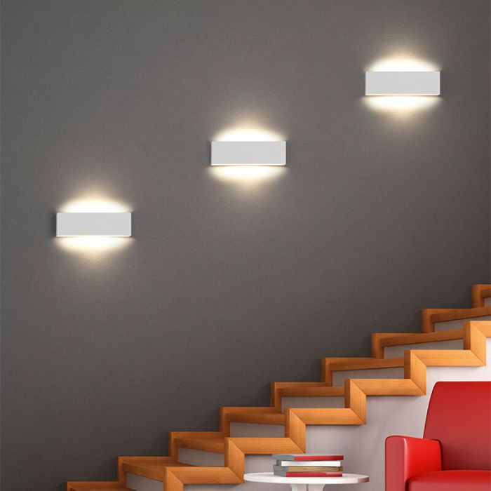 Witte up down wandlamp Coscon, metaal, modern, 6 watt