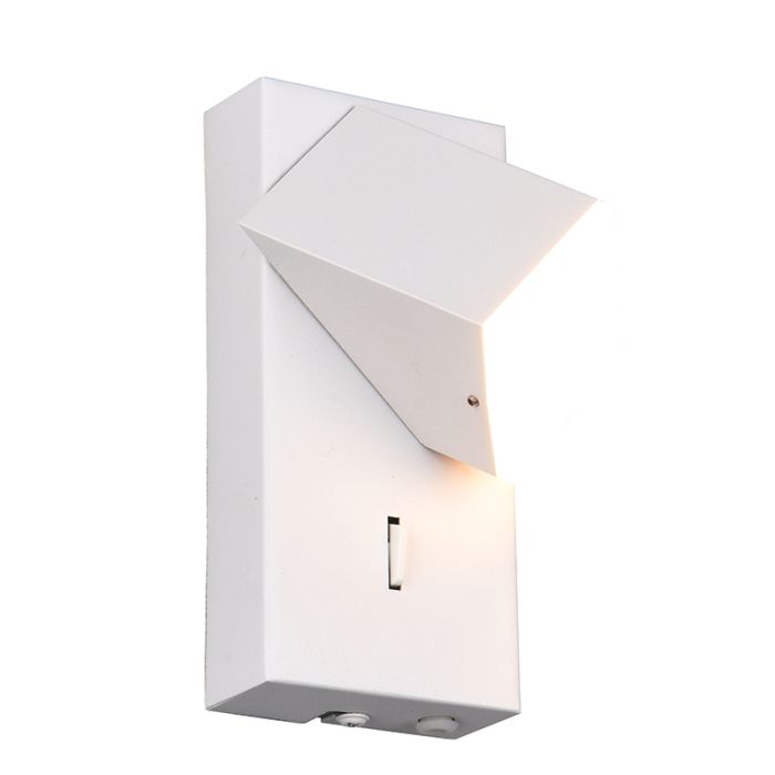 Witte wandlamp modern, Lok, 3W, 3000K LED