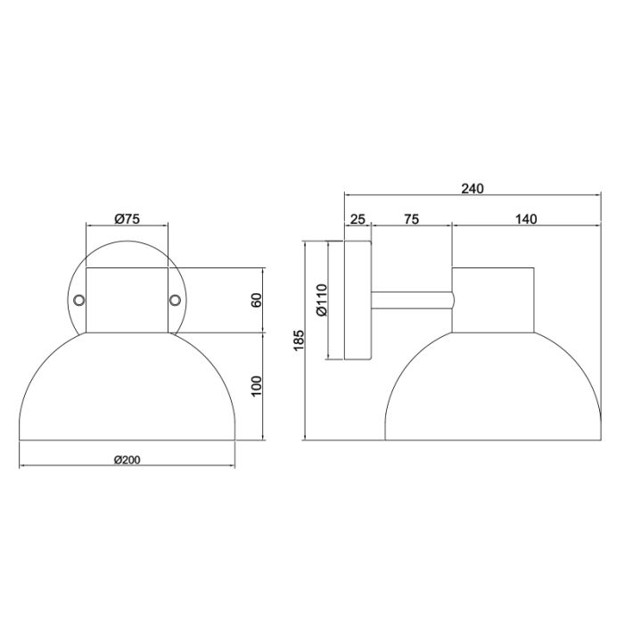 Bruine buitenlamp aluminium, Jiek, IP44