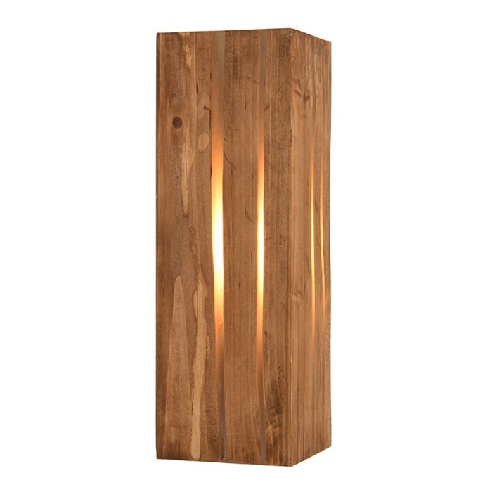 Landelijke wandlamp hout, Karijn