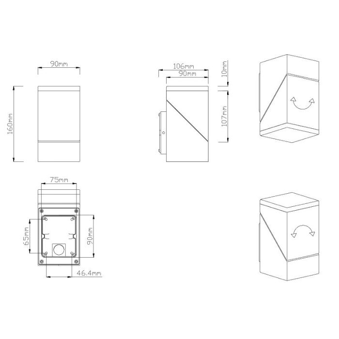 Antraciete buitenlamp Liron, aluminium, modern, 7w, 3000K LED
