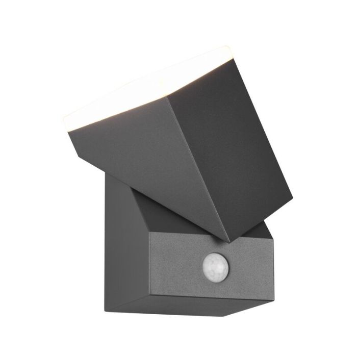 Antraciete buitenlamp met bewegingssensor Liron, aluminium, modern, 7w, 3000K LED