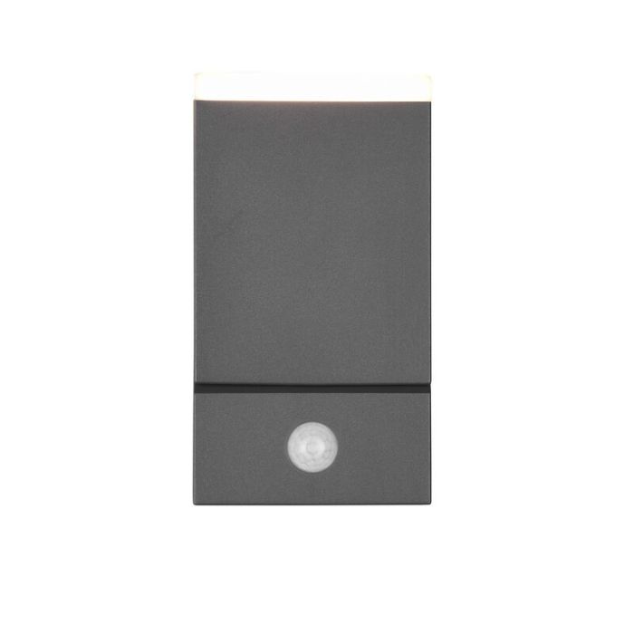 Antraciete buitenlamp met bewegingssensor Liron, aluminium, modern, 7w, 3000K LED