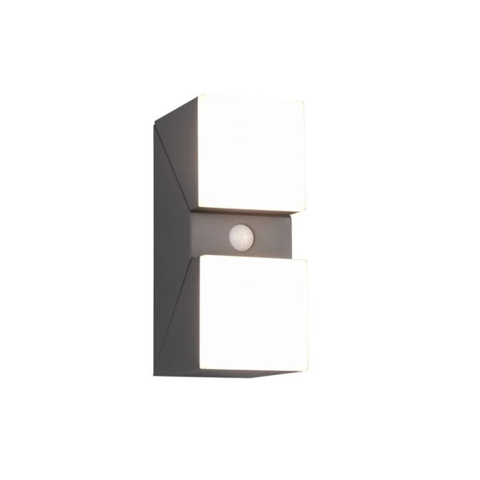 Antraciete buitenlamp met bewegingssensor Liron, aluminium, modern, 7w, 3000K LED
