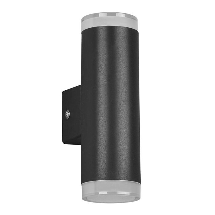 Moderne wandlamp Spjald, zwart, kunststof, geïntegreerde LED