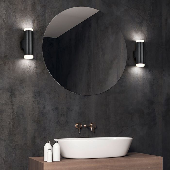 Moderne wandlamp Spjald, zwart, kunststof, geïntegreerde LED