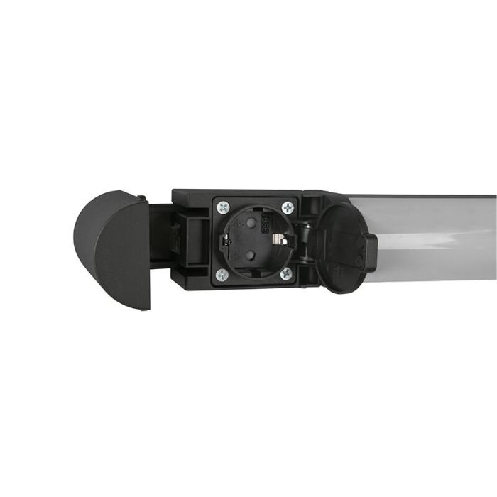 Moderne wandlamp Bernou, zwart, kunststof, geïntegreerde LED