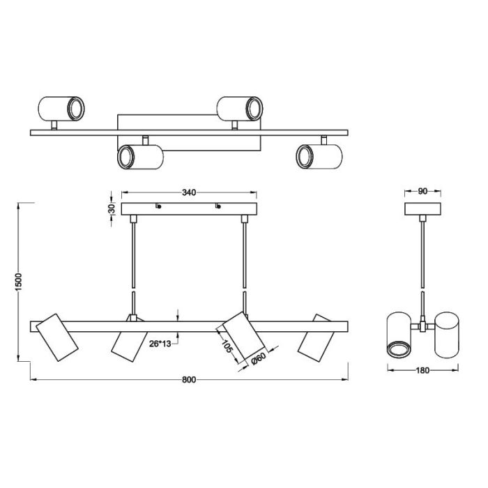 Nikkelen hanglamp modern, Kaso