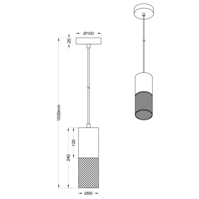 Zwarte hanglamp vintage, Marjet