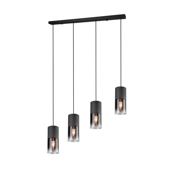Zwarte hanglamp Amadi, metaal, modern