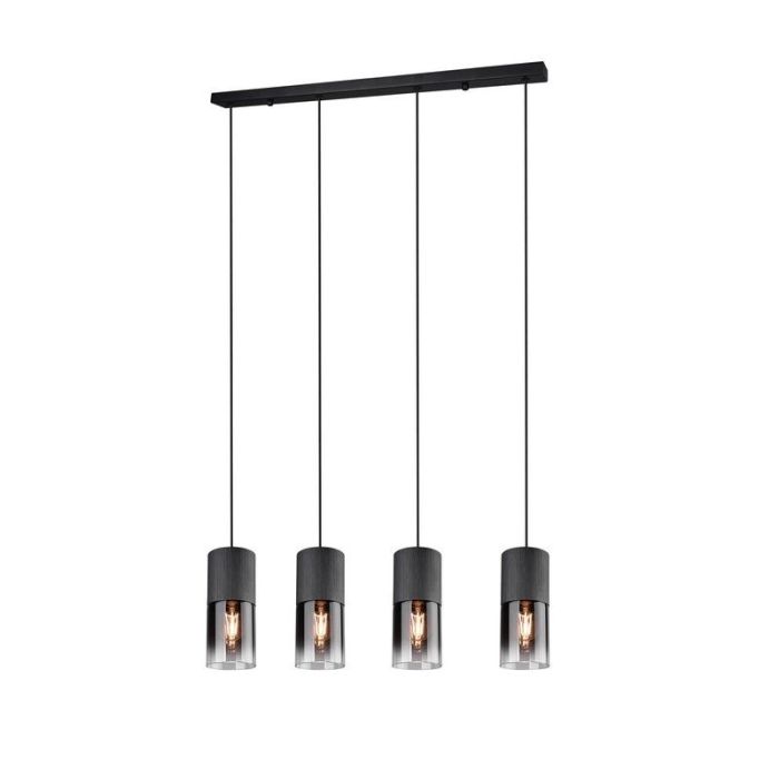 Zwarte hanglamp Amadi, metaal, modern