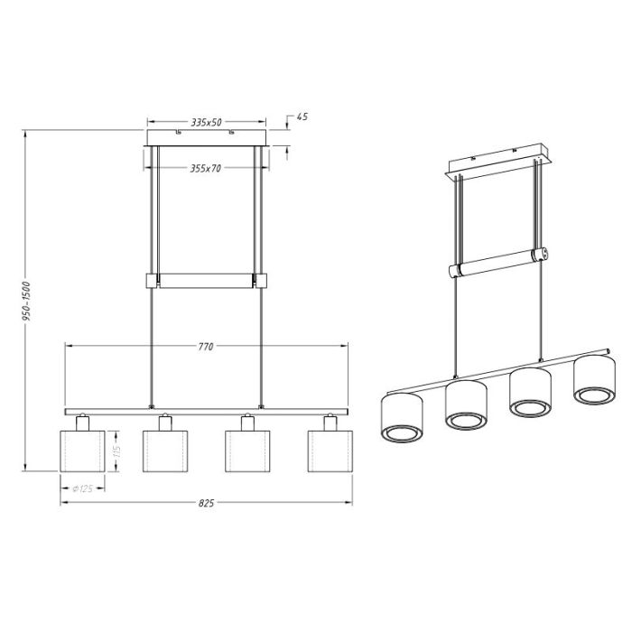 Antraciete hanglamp modern, Mirle
