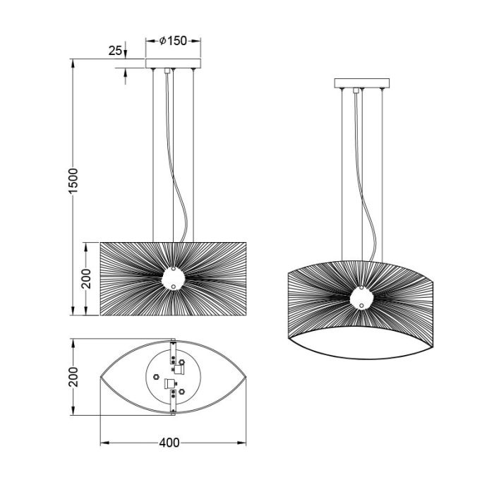 Chromen hanglamp Quinten, metaal