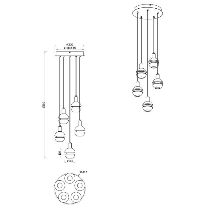 Zwarte hanglamp modern, Selinay