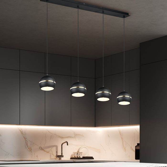Moderne hanglamp Marise, zwart, metaal