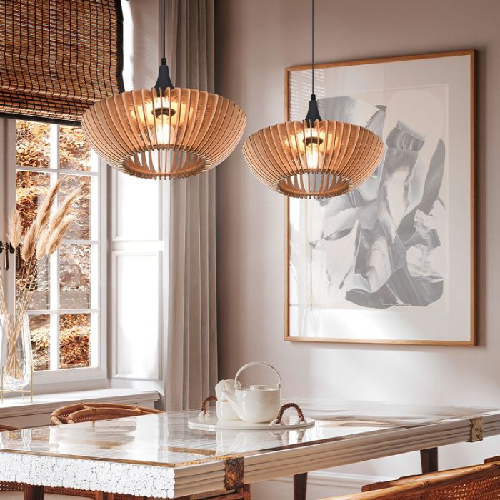 Houten hanglamp bruin, Mirjan