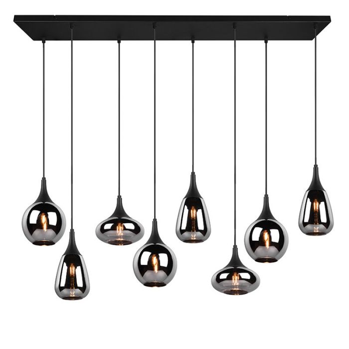 Zwarte hanglamp rookglas, Sybren