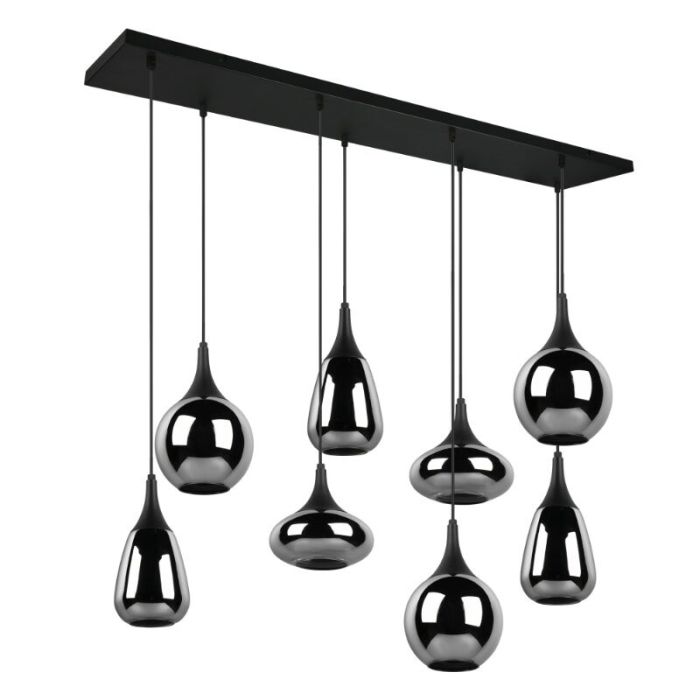 Zwarte hanglamp rookglas, Sybren