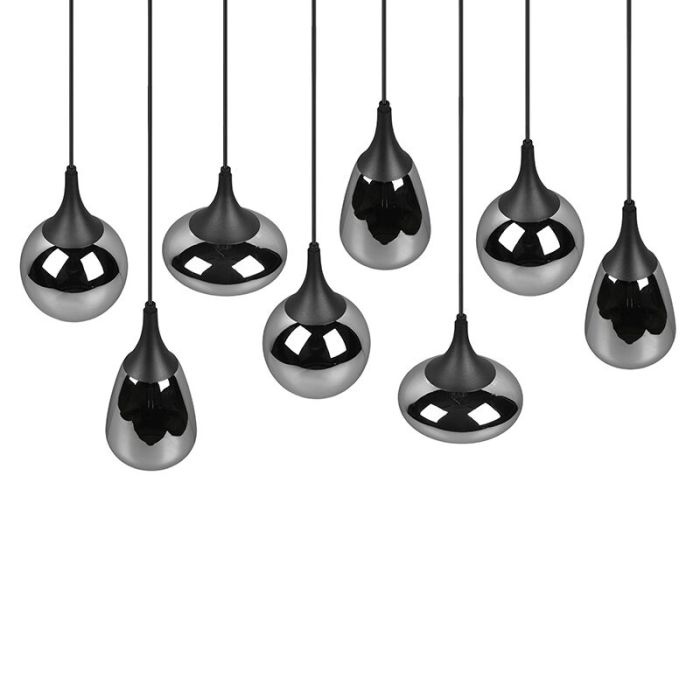 Zwarte hanglamp rookglas, Sybren