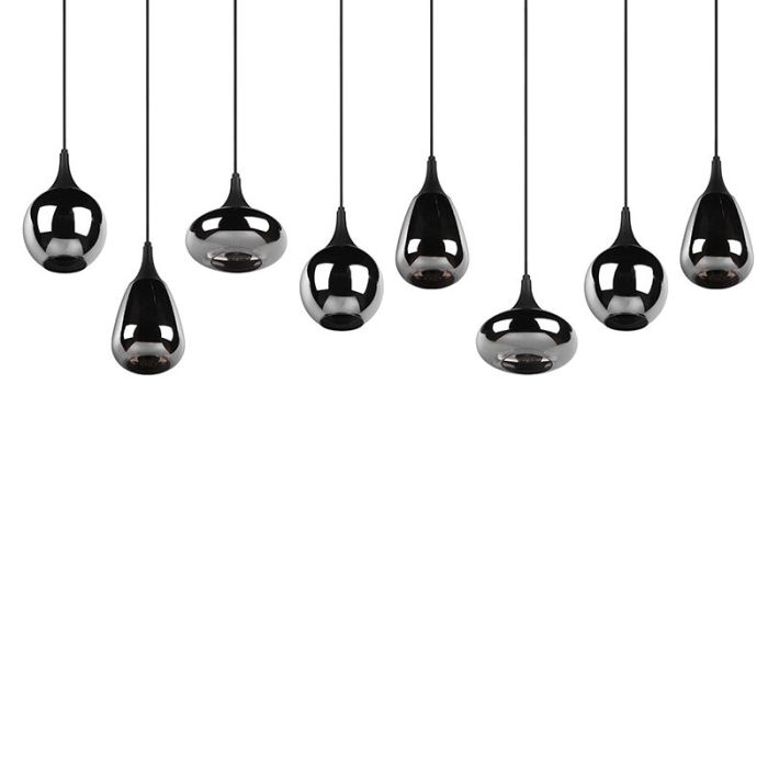 Zwarte hanglamp rookglas, Sybren
