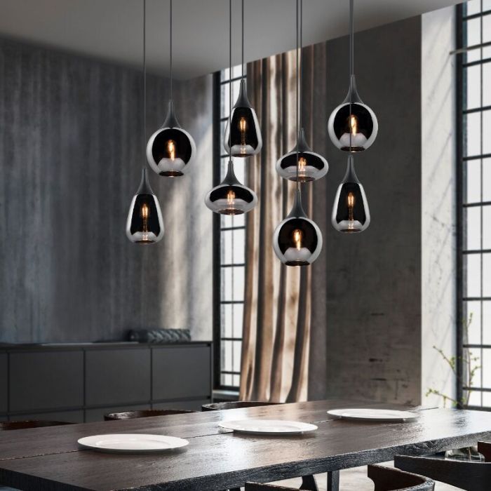 Zwarte hanglamp rookglas, Sybren