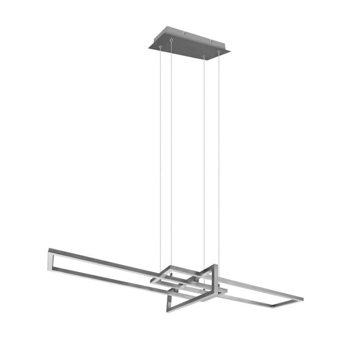Moderne hanglamp Hatun, Nikkel, incl. LED, warm wit
